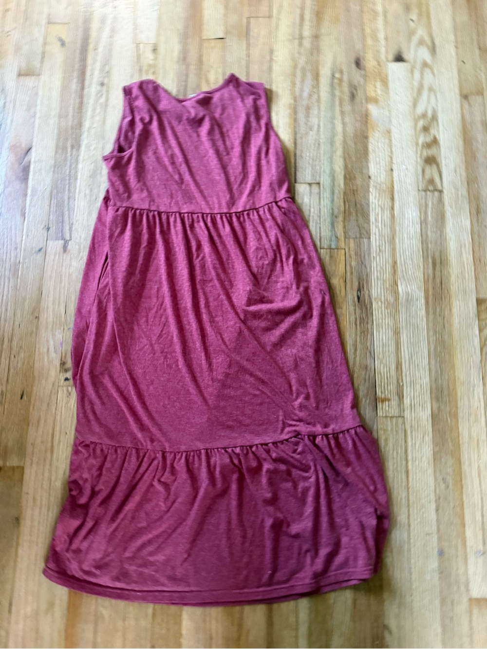 Girls' Sleeveless Ruffle-Hem Dress - Red